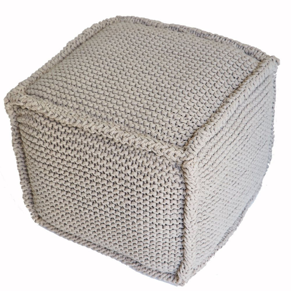 Strick-Hocker 50x50xH45 beige