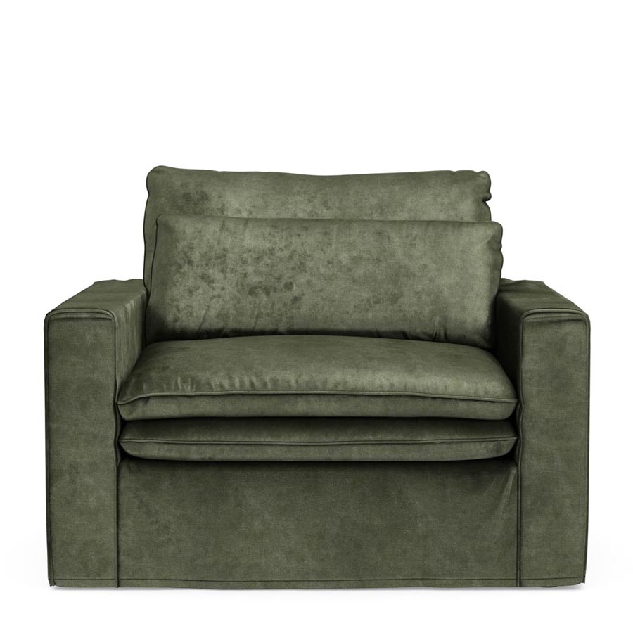 Continental Love Seat, velvet, ivy