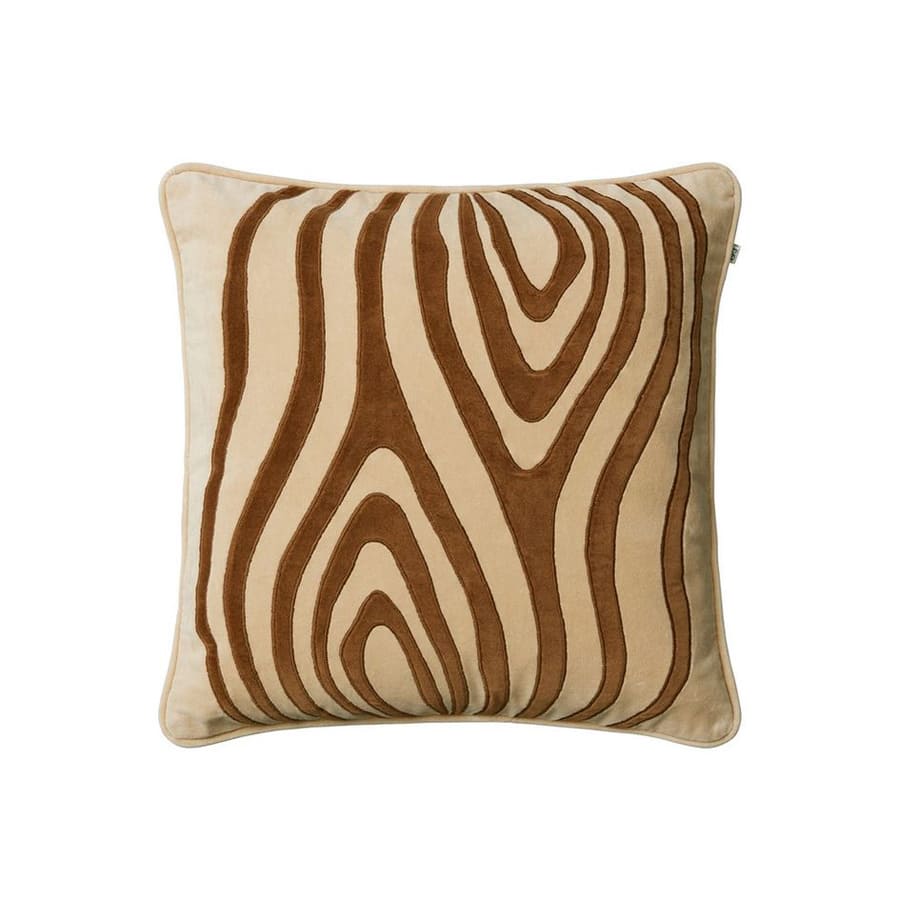 Kissenbezug Velvet Mita 50x50 beige/cognac