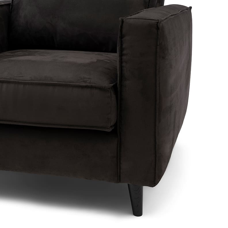 Kendall Armchair, scottish suede, noir