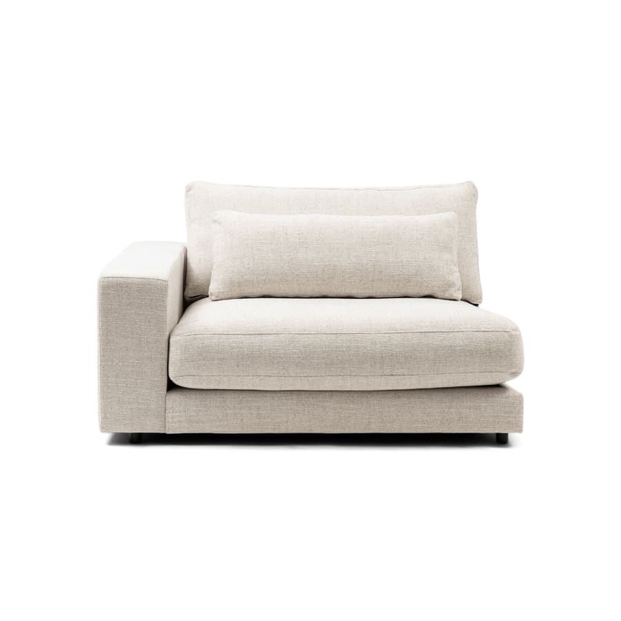 Stephen Corner Arm Left, rich tweed, antique white