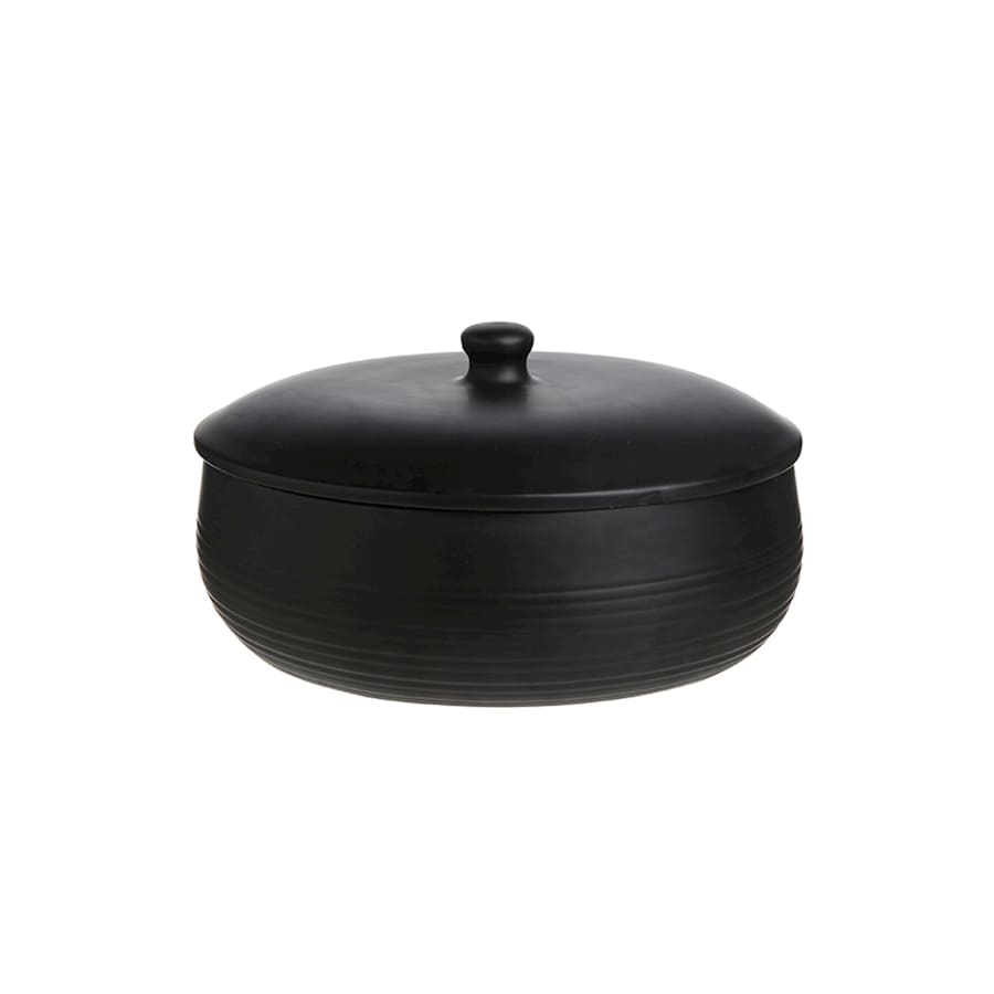 Bowl with Lid Terra 30x16 black
