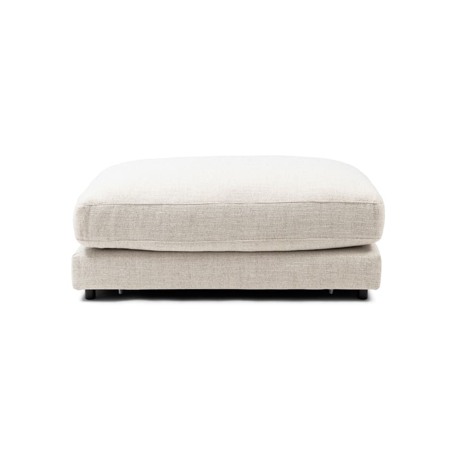 Stephen Footstool, rich tweed, antique white