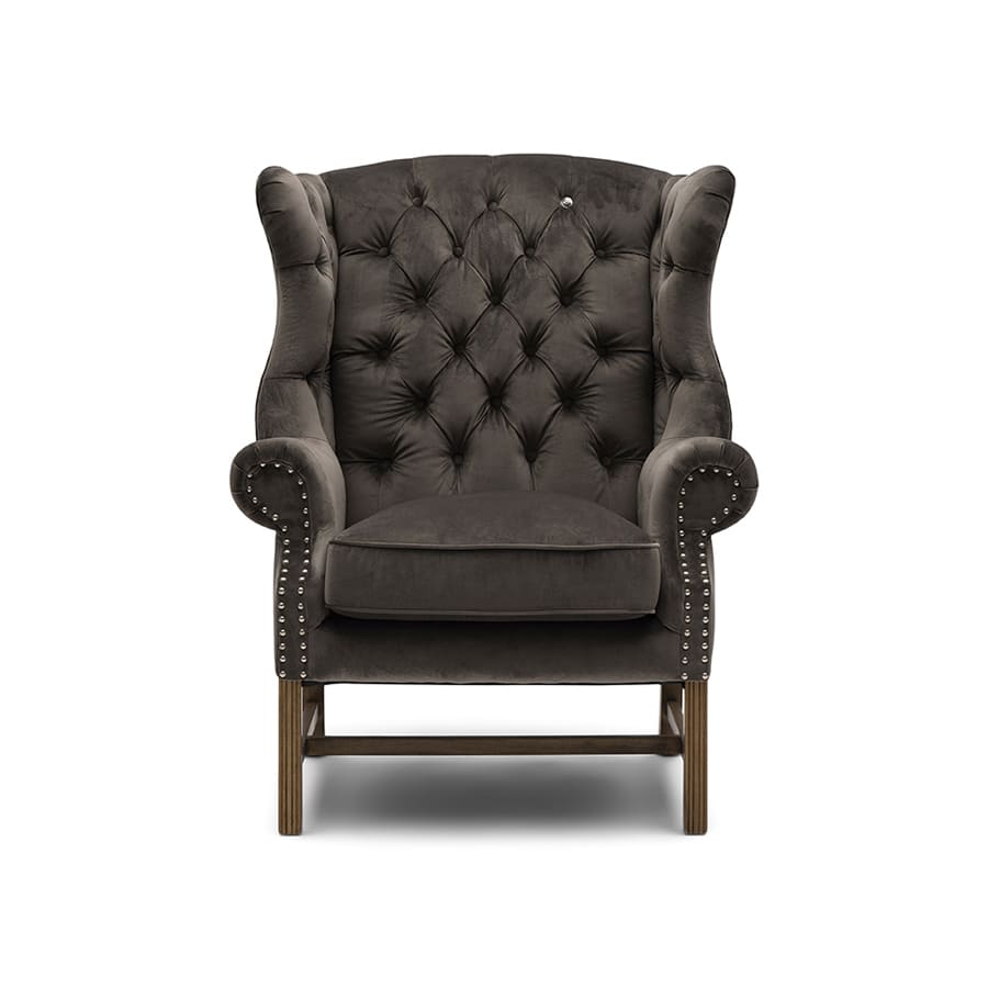 Franklin Park Wing Chair, velvet III, anthracite