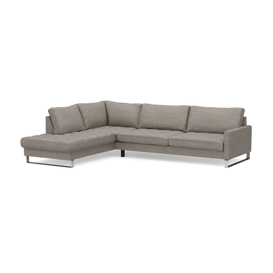 West Houston Ecksofa Chaiselongue Links, Baumwolle Stone