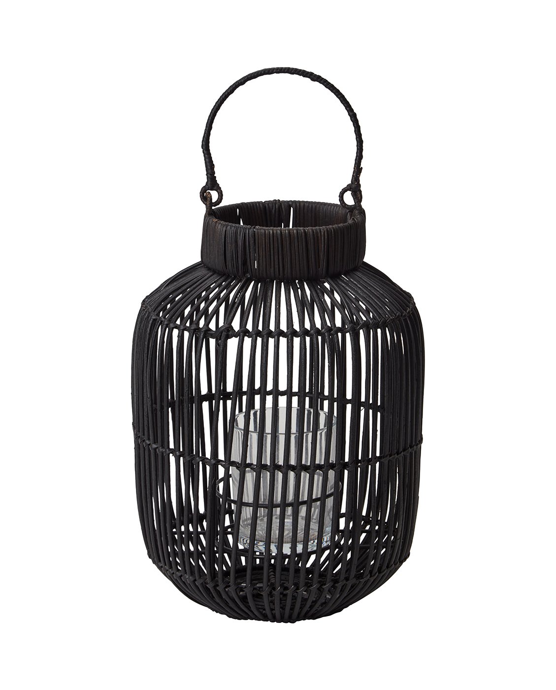 Rattan Lantern L black