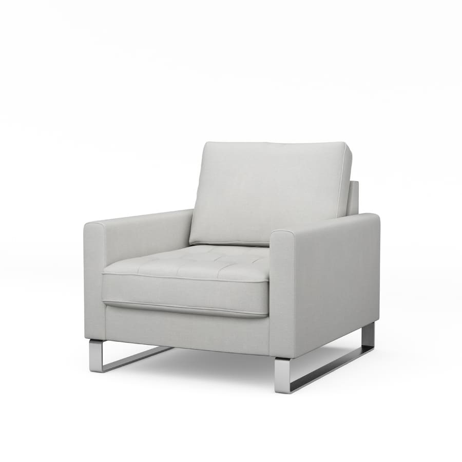 West Houston Sessel, Baumwolle Ash Grey